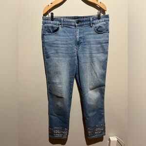 White House Black Market Slim Cropped Embellished